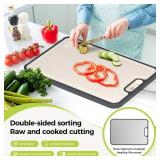 Titanium Cutting Board for Kitchen, Cutting Board Double Sided Food Grade, Pure Titanium/PP, Easy to Clean Large Size 16x11