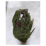 Artgar Christmas Cedar Garland, 6 Ft Realistic Pine Garland, Prelit Christmas Garland with 30 Warm Lights with 8 Light Modes for Mantels Stair Table Indoor Outdoor Winter Xmas Decor (White-Green)