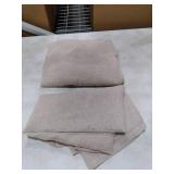 FMFUNCTEX Linen Sheer Curtains for Bedroom, Taupe Curtains 84 inches Long for Living Room, Brown Farmhouse French Flax Blend Window Draperies, Rod Pocket 2 Panels Set