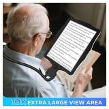 Large 10X Hands Free Magnifying Glass with Light for Reading Neck Wear Magnifier with Adjustable Brightness 50 Led Lights Flexible Gooseneck Full Book Page Magnifier for Seniors Low Vision Elderly