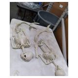 Pipilily 38 Inches Halloween Mermaid Skeleton, 2 Pcs Halloween Skeleton Mermaid with Posable Movable Jonints and SoftTail for Halloween Decoration Decor Spooky Scene Party Favors, White 4 BROKEN FINGE