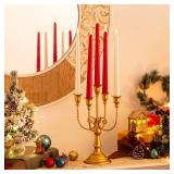 Sziqiqi Candelabra Candle Holder Gold Set of 2-5-stem Metal Candlestick Holders for Taper Candles for Centerpieces Table Wedding Birthday Fireplace Christmas Decor
