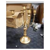 Sziqiqi Candelabra Candle Holder Gold Set of 2-5-stem Metal Candlestick Holders for Taper Candles for Centerpieces Table Wedding Birthday Fireplace Christmas Decor