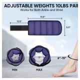APEXUP 10lbs/Pair Adjustable Ankle Weights for Women and Men, Modularized Leg Weight Straps for Yoga, Walking, Running, Aerobics, Gym (Purple)