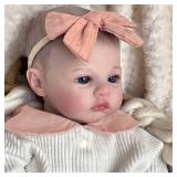 FOCKOF Realistic Reborn Baby Dolls-18 Inch Real Life Baby Dolls Girl Lifelike Baby Doll with Accessories for 3+ Years Old (White)
