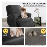 ANARACHON Leather Look Oversize Recliner Chair Covers, Thick 4 Pieces Lazy Boy Recliner Covers for Recliner Chair, Leather Cover for Recliner Slipcovers for Pets Kids(X-Large, Dark Grey)
