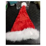 OGAJO Christmas Hat for Adults Santa Hats Unisex Red Velvet Extra Thicken Holiday Headwear Xmas Hat for Festive New Year Party (1pcs)