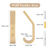 Watbeyoz Wooden Coat Hooks Wall Hooks,Natural Oak Wood Hooks Decorative Vintage Wood Wall Hooks Organizer Heavy Duty Wall Mounted Hooks for Hanging Coats, Key, Cap, Cup (4 Pack)