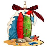 Surfboard Ornament Surfer Ornaments for Christmas Tree, Unique Surfing Ornament 2025 Gifts for Surfers, Surfing Christmas Ornament and Decor Gift Wood Acrylic 2 Layers Xmas Ornaments