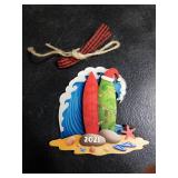 Surfboard Ornament Surfer Ornaments for Christmas Tree, Unique Surfing Ornament 2025 Gifts for Surfers, Surfing Christmas Ornament and Decor Gift Wood Acrylic 2 Layers Xmas Ornaments