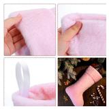 JOVITEC 2 Pieces 20 Inch Christmas Stockings Faux Fur Snowy Christmas Stockings Xmas Fireplace Hanging Stocking Candy Gift Bags for Holiday Decorations (Vivid,Pink)