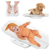 Baby Scale, Multifunctional Baby Weight Scale, Pet Scale for Puppy, Cat, Adult Scale Up to 330lbs, Accurate Digital Scale with Hold Function, 27-inch Height Measurement, 5 Units, LED Screen