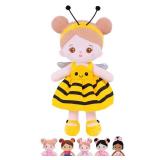 OUOZZZ 12.6 Soft Baby Doll Toys for 1 + Year Old Girl Gifts, Birthday Gifts for 1 Year Old Girl Valentine Plush Toys Gift for Toddler Kids Yellow Bee Dress