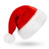 BOSONER Santa Hat, Unisex Velvet Comfort Christmas Hat, Extra Thicken Classic Fur for Christmas New Year Festive Holiday Party Supplies