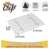 P&P CHEF 8.75 Inch Cooling Baking Rack Set of 2, Stainless Steel Grid Cooking Racks for Roasting Drying Grilling, Oven & Dishwasher Safe, Heavy Duty & Healthy