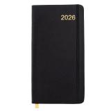 2026 Textured Cover Weekly Monthly Pocket Planner/Pocket Calendar, 6.75x3.4 14 Months (November 2025 - December 2026) / 2026 Calendar / 2026 Weekly Calendar/Weekly Planner Organizer (Black)