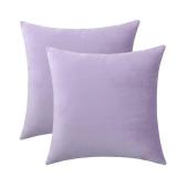 Jeneoo Comfy Soft Thick Velvet Throw Pillow Covers Decorative Solid Square Couch Cushion Cases for Bedroom Sofa Car Decor (Lavender, 16 x 16 Inches, 2 Pieces)