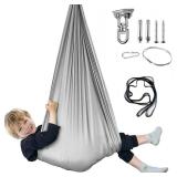 Sensory Swing for Kids with Special Needs (Hardware Included) Therapy Swing Cuddle Swing Indoor Outdoor Kids Swing Hammock for Child & Adult with Autism, Aspergers, Sensory Integration (Light Grey)
