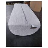 5 STARS UNITED Knee Pillow for Back Sleeping Cooling Cover - Memory Foam Cushion for Sciatica Pain Relief Under Leg Support for Sleeping on Back Half Moon Bolster for Bed, Arctic Gray