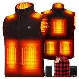 KUOFENV Heated Vest Women Men with 20000mAh Power Bank, Fleece Heating Vests for Cycling, Camping, Hiking & Hunting XL