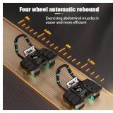2025 New Ab Wheel Roller with Elbow Support - Automatic Rebound Abdominal Wheel Roller, The Upgraded Four-wheel Abdominal Wheel Core Workout Equipment Home Gym Abs Machine (Black)