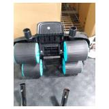 2025 New Ab Wheel Roller with Elbow Support - Automatic Rebound Abdominal Wheel Roller, The Upgraded Four-wheel Abdominal Wheel Core Workout Equipment Home Gym Abs Machine (Black)