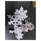 Brightown Snowflake Christmas Lights,20Ft 228 LED Icicle Lights for Outside with 24 Drops, Connectable Curtain String Lights for Indoor Outdoor House Eaves Window Porch Tree, Pure White