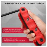 11-Piece Large Folding Hex Key Set SAE (3/32-1/2), Heavy Duty Allen Wrench Set, Portable Tool for Archery, Bike Repair, Furniture, and Basic Home Maintenance (Red)