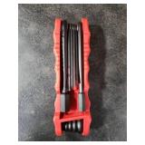 11-Piece Large Folding Hex Key Set SAE (3/32-1/2), Heavy Duty Allen Wrench Set, Portable Tool for Archery, Bike Repair, Furniture, and Basic Home Maintenance (Red)