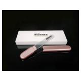 MiDenso Premium Glass Nail File with Case, Crystal Diamond Salon Best Beauty Nail Buffer for Natural and Acrylic Nails Christmas Gift for Woman and Man,Apricot