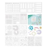 ALODNY Multi Pcs Journal Stencils Set - Time Saving Bullet Journaling Supplies/Accessories Kit -Ultimate Productivity Planner Stencil for Bullet Journal Stencils A5 Dotted Journals