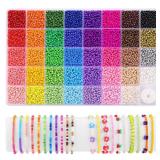 Funtopia 39 Colors 3mm Seed Beads, 9600pcs Small Beads for Jewelry Making, Tiny Craft Beads for Bracelet Making