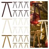 Shaxcoq 24 Pcs Brown Velvet Bows for Christmas Tree, Brown Ornaments for Christmas Tree(Brown, Camel & Beige), Neutral Christmas Decorations for Tree Wreath Garlands & Gift Wrapping
