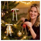 Shaxcoq 24 Pcs Brown Velvet Bows for Christmas Tree, Brown Ornaments for Christmas Tree(Brown, Camel & Beige), Neutral Christmas Decorations for Tree Wreath Garlands & Gift Wrapping