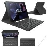 Keyboard Cases for iPad 9th Generation 8th Gen, 7th Gen, Pro 10.5 Inch Air 3rd Gen. Removable Magnetic Cover Sheet Built-in Pencil Holder and Stylus Pen, Adjustable Angles Stain Resistant Cover, Black