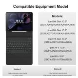 Keyboard Cases for iPad 9th Generation 8th Gen, 7th Gen, Pro 10.5 Inch Air 3rd Gen. Removable Magnetic Cover Sheet Built-in Pencil Holder and Stylus Pen, Adjustable Angles Stain Resistant Cover, Black