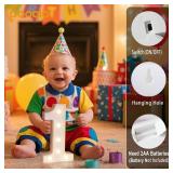 Pooqla Decorative Led Light Up Number Letters, White Plastic Marquee Number Lights Sign Party Wedding Decor Battery Operated Number (1)