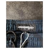 maamgic Mens Swim Trunks with Compression Liner Short Stretch Mens Bathing Suit Quick Dry Swimming Trunks Swimsuit Navy Leaf Large