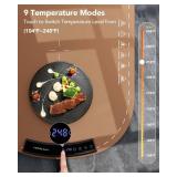 Food Warming Mat, Electric Warming Trays for Buffet & Party Rollable Food Warmers Silicone Heating Mat with 9 Temperature Setting 23.1x15.9 (Brown)