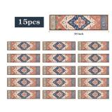 Lahome Stair Treads Non Slip 15 Pack 8 X 30 Stair Treads for Wooden Steps, Washable Self Adhesive Stair Runners Stain Resistant Stair Carpet, Edging Stair Rug for Kids, Elders and Dogs (15pc, Rust)