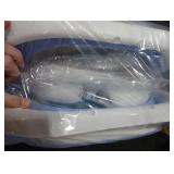 MoreFeel Collapsible Baby Bathtub for Newborn with Thermometer & 1 Hooded Towel & 1 Soft Floating Cushion,Portable Travel Bathtub with Drain Hole, Durable Foldable Baby Tubs for Infants to Toddler