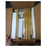 YATINEY L Shaped Glod Coat Rack, Metal Coat Tree, Modern Clothes Rack with 3 Hooks and Thickened Base, Floor Standing Coat Hanger Stand, for Entryway, Living Room, Cloakroom, Gold and White YM01DWY1