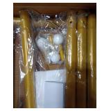 YATINEY L Shaped Glod Coat Rack, Metal Coat Tree, Modern Clothes Rack with 3 Hooks and Thickened Base, Floor Standing Coat Hanger Stand, for Entryway, Living Room, Cloakroom, Gold and White YM01DWY1