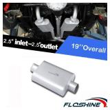 Floshine Universal Mufflers Dual Chamber 2.5 inlet (ID) 2.5 outlet (ID) overall 17 Performance Automotive Muffler Exhaust FH8C25C25