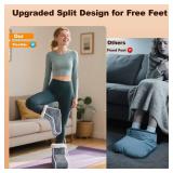 Split Electric Foot Warmer, Quick Heating Pad for Feet, 6-Level Heated Slippers for Men Women, Soft Heated Boots, Feet Warmer with Detachable Washable Liner for Home