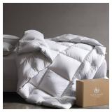 Pacific Coast Down Comforters King Size, 100% Cotton Duvet Insert, Extra Fluffy White Comforter, Ultra-Soft, Breathable, All Season Hotel Luxury Bedding Comforters, 8 Corner & Center Loops (106x90)