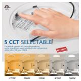 Sokply 12in Motion Sensor LED Ceiling Light Wired, 2700K/3000K/3500K/4000K/5000K Dimmable 24W Round Flush Mount Lighting Fixture for Closet Stairwell Hallway Laundry Porch, ETL Listed, White