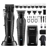 KEMEI Professional Hair Clipper, Hair Trimmer, Beard Shaver Set for Men, Electric Cordless Barber Clipper Beard Trimmer, Rechargeable Fade Clipper Haircutting Kit, KM-2299, KM-2296, KM-1102