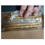 goldenwarm Kitchen Cabinet Pulls Brushed Brass Drawer Handles - Modern Cabinet Drawer Pulls Gold Kitchen Hardware, 4.5in Hole Centers, 5 Pack