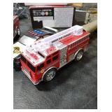 Liberty Imports 3-in-1 True Hero Emergency Rescue Vehicles Kids Toy Cars Playset - 2 Fire Trucks and Police Car with 3-Button LED Light and Sound Effects